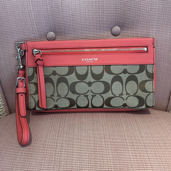 Coach Handbags - Make offer! Coach wristlet orange/pink/red GUC